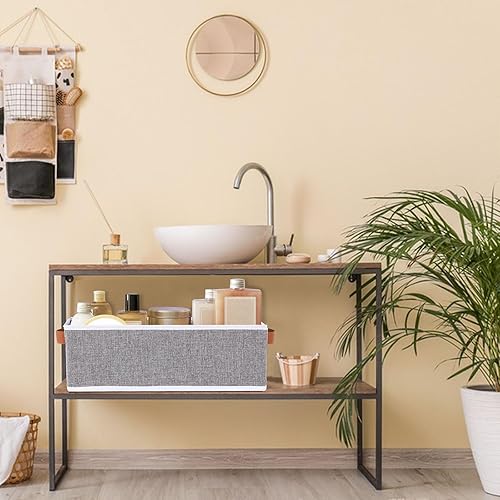 Miniatura 8 de YheenLf Cestas de Almacenamiento Plegables, Cajas Organizadoras de Ropa de Tela, 15 x 6 x 5 pulgadas Cajas Organizadoras de Ropa Plegables con Asas,