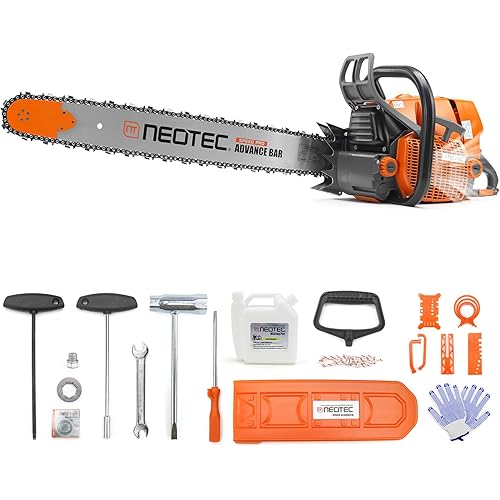 NEOTEC NS892V1 92cc Gas Powered Chainsaw with 42 inch Bar and Chain 5.2KW 7HP 2-Cycle Engine Motosierra De Gasolina Chain Saw Big Wood Cutting Tree Pruning All Parts Fits for MS660 G660
