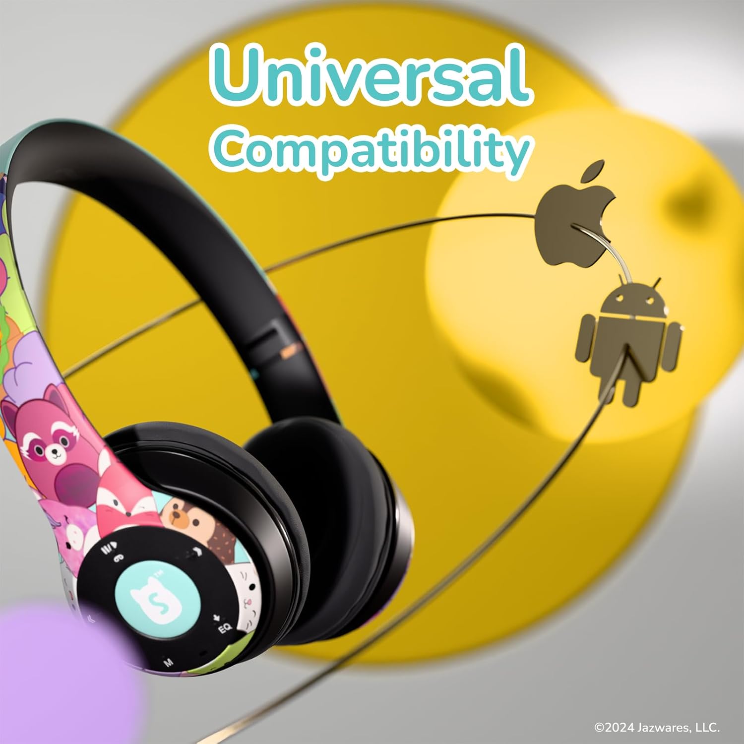 iJoy Squishmallows Bluetooth Over-Ear Headphones- Wireless Foldable Headset Squishmallows Gifts for Girls, Boys, Women, Men and All Squish Squad Fans - Image 4