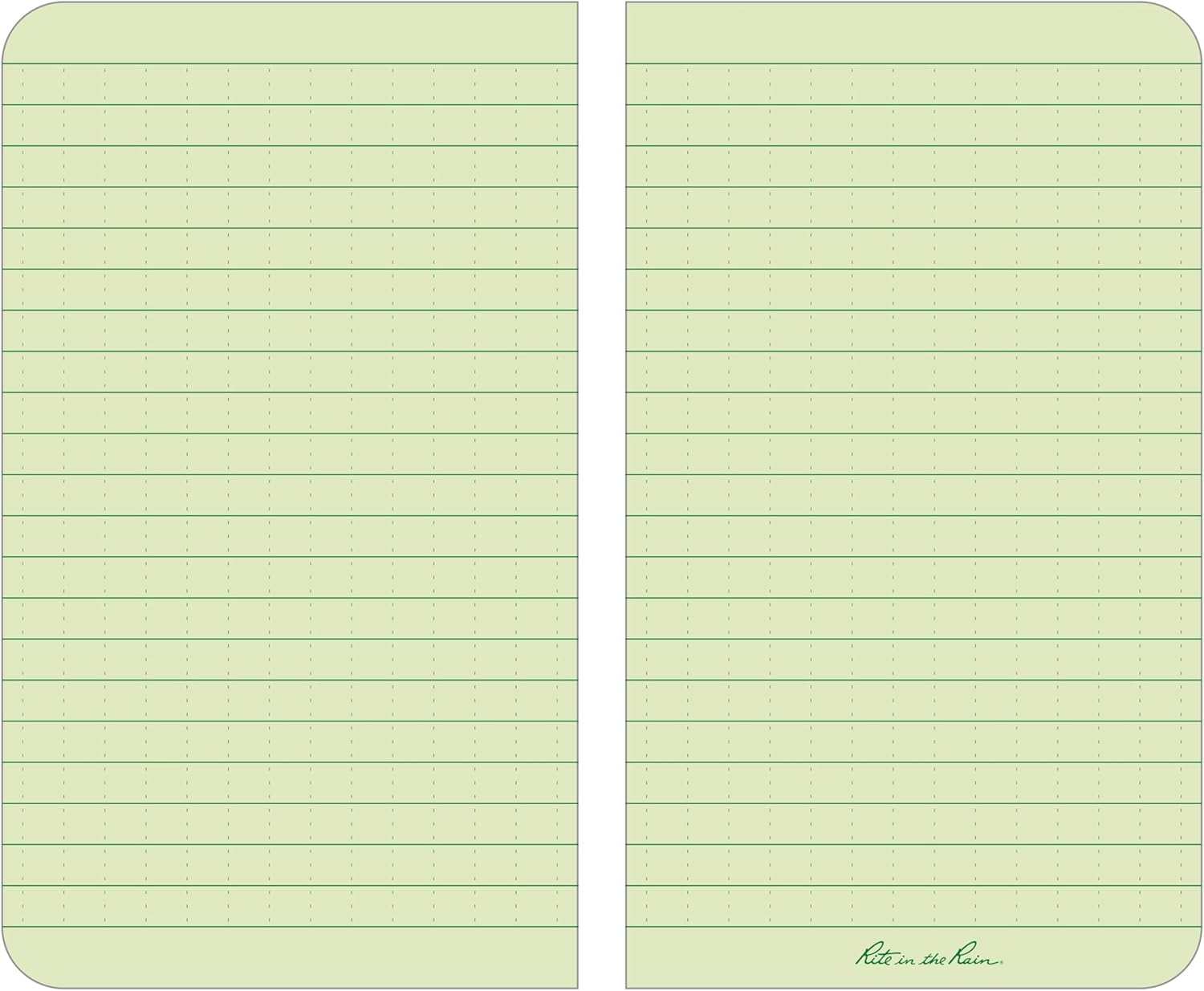 Rite in the Rain Weatherproof Soft Cover Pocket Notebook, 3.5" x 6", Green Cover, Universal Pattern (No. 964) - Image 2