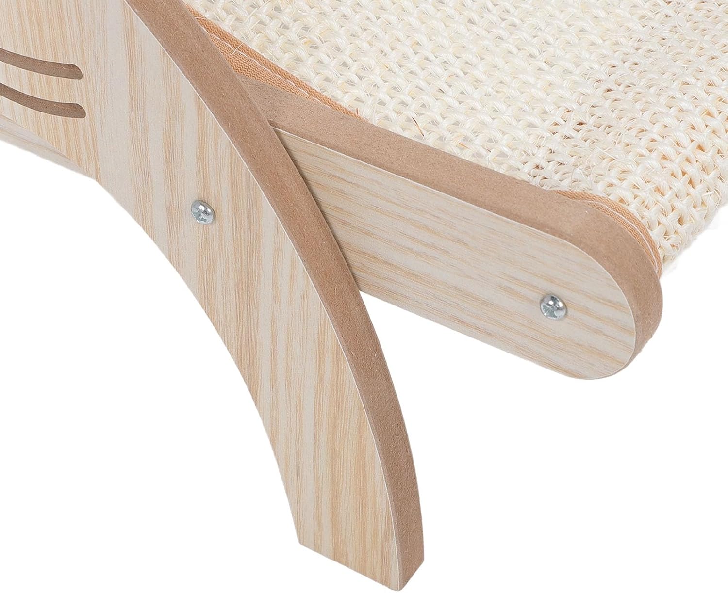 FILFEEL Cat Hammock Bed with Angle and Removable Cover, Foldable Wooden Beach Chair for Small Pets - Slip Design (Sisal Style)