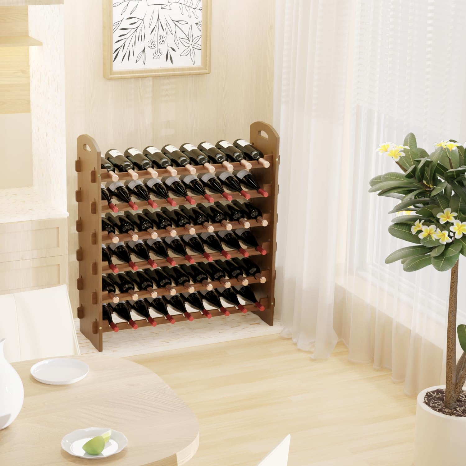 Ruichang Wine Rack 54 - Bamboo Wine Storage -4 Ruichang Wine Rack 54 - Bamboo Wine Storage -4