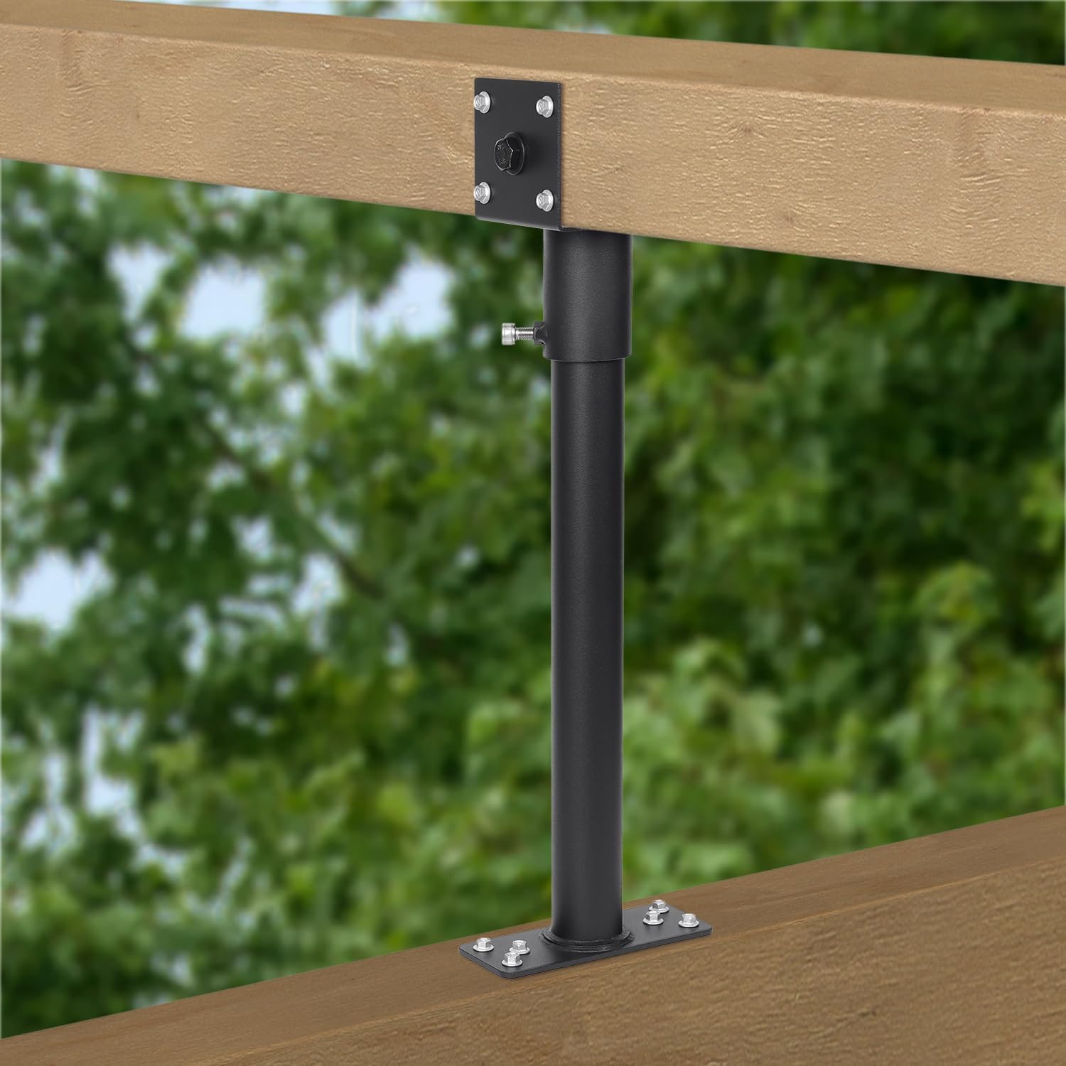 3.6" Heavy Duty Saddle Roof Riser for Patio Pergolas, 16-1/2" High, (Black - Set of 4)