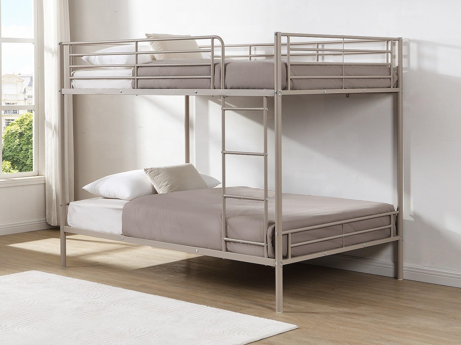 Vente-unique - Lits superposés - 2 x 120 x 190 cm - Beige - DUOTIS II