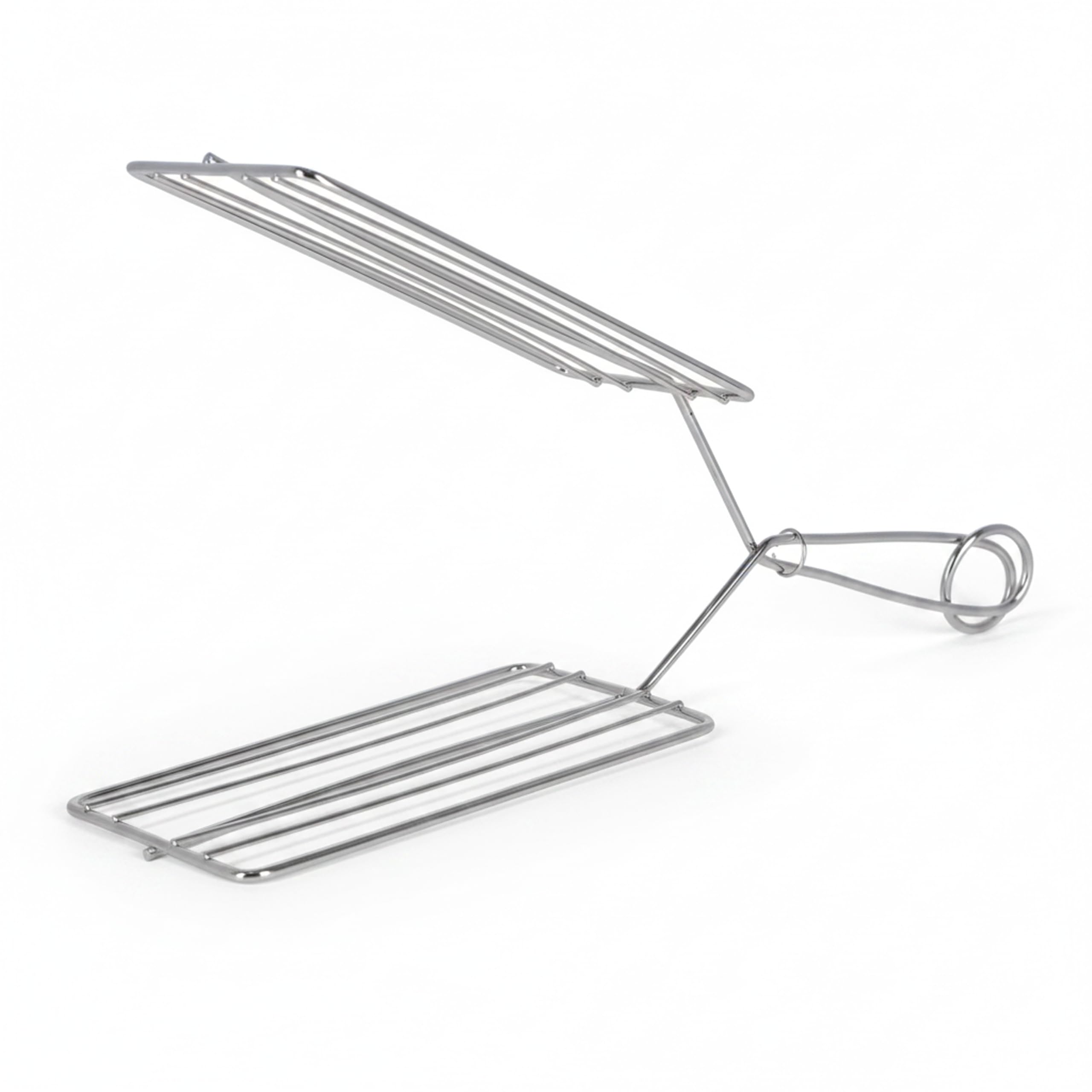 XGRILL | Pinza per Toast 18x10 cm in Acciaio cromato con Manico Ergonomico | Pinza Tostapane per Toast e Snack | Uso Domestico e Professionale | Made in Italy