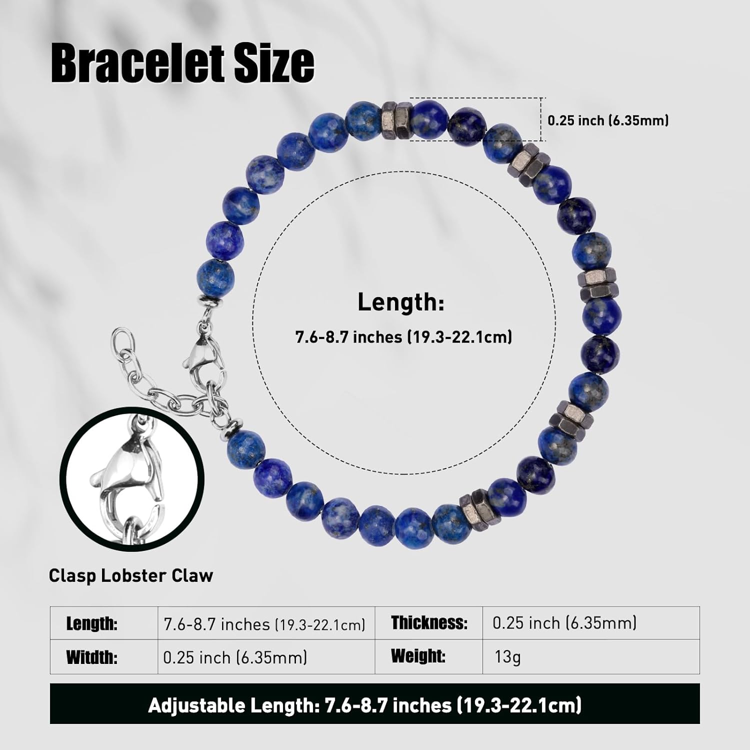 Bracelet Trendy Beaded Bracelets for Men&Women, Stainless Steel Bracelet Chain with Clasp Adjustable,Unique Valentines Birthday Christmas Jewelry Gifts for Lover Famliy Friends - Image 2
