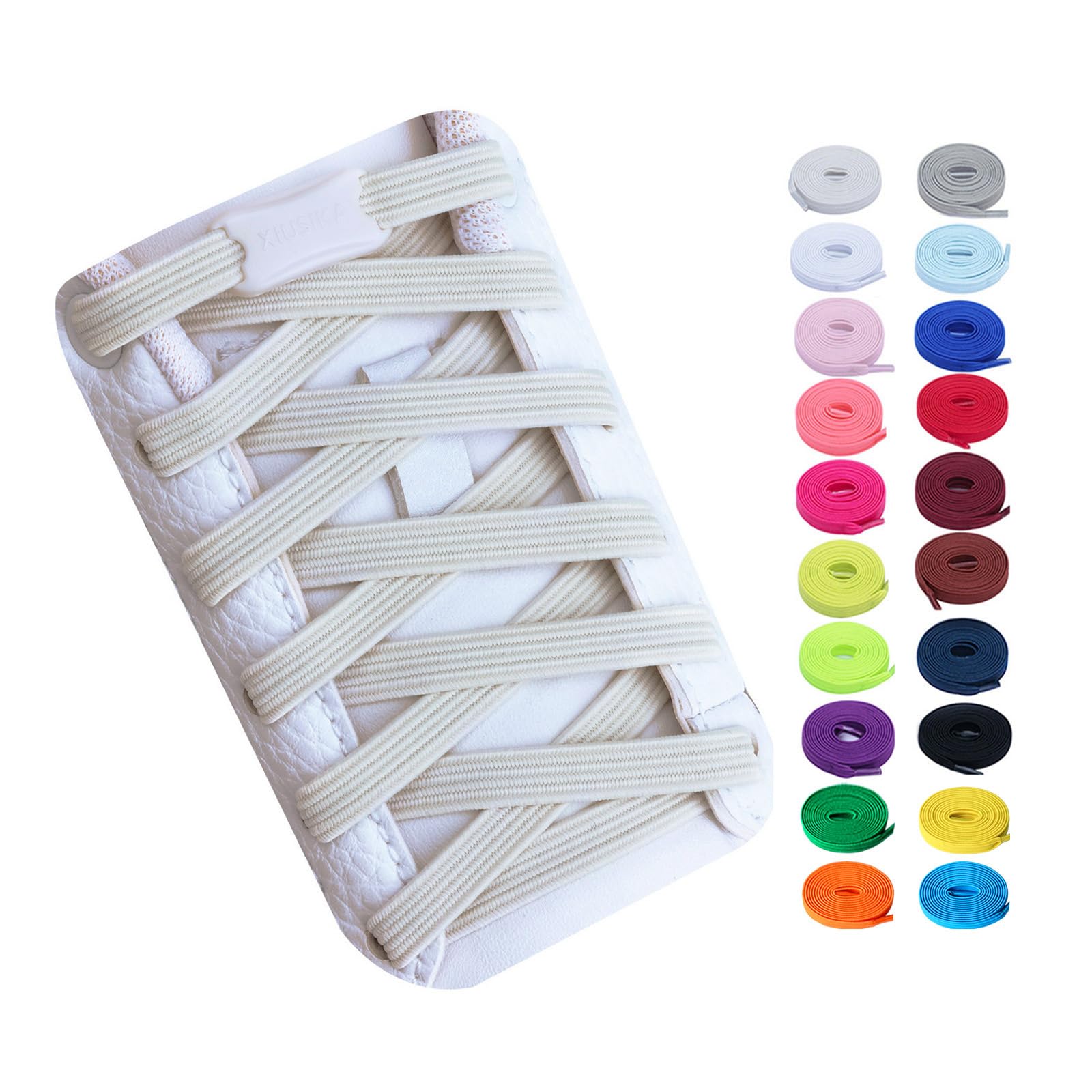 BooyckiyNo Tie Elastic Shoelaces for Kids, Adults, Adjustable Tieless Shoe Lace