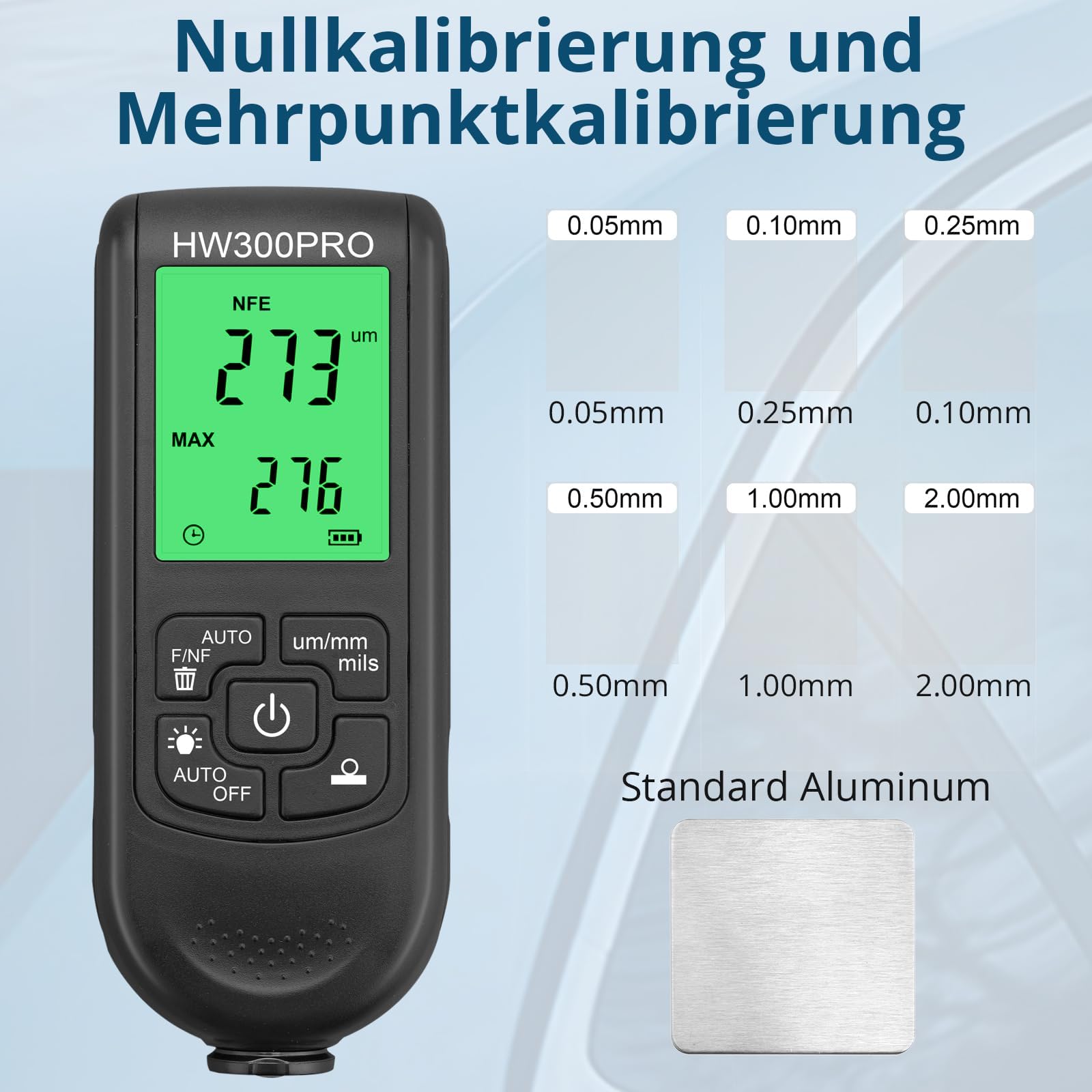 miernik grubości powłoki miernik grubości powłoki lakierniczej miernik farby automatyczny zakres pomiarowy 0 do 2000um z wyświetlaczem LCD Fe i NF