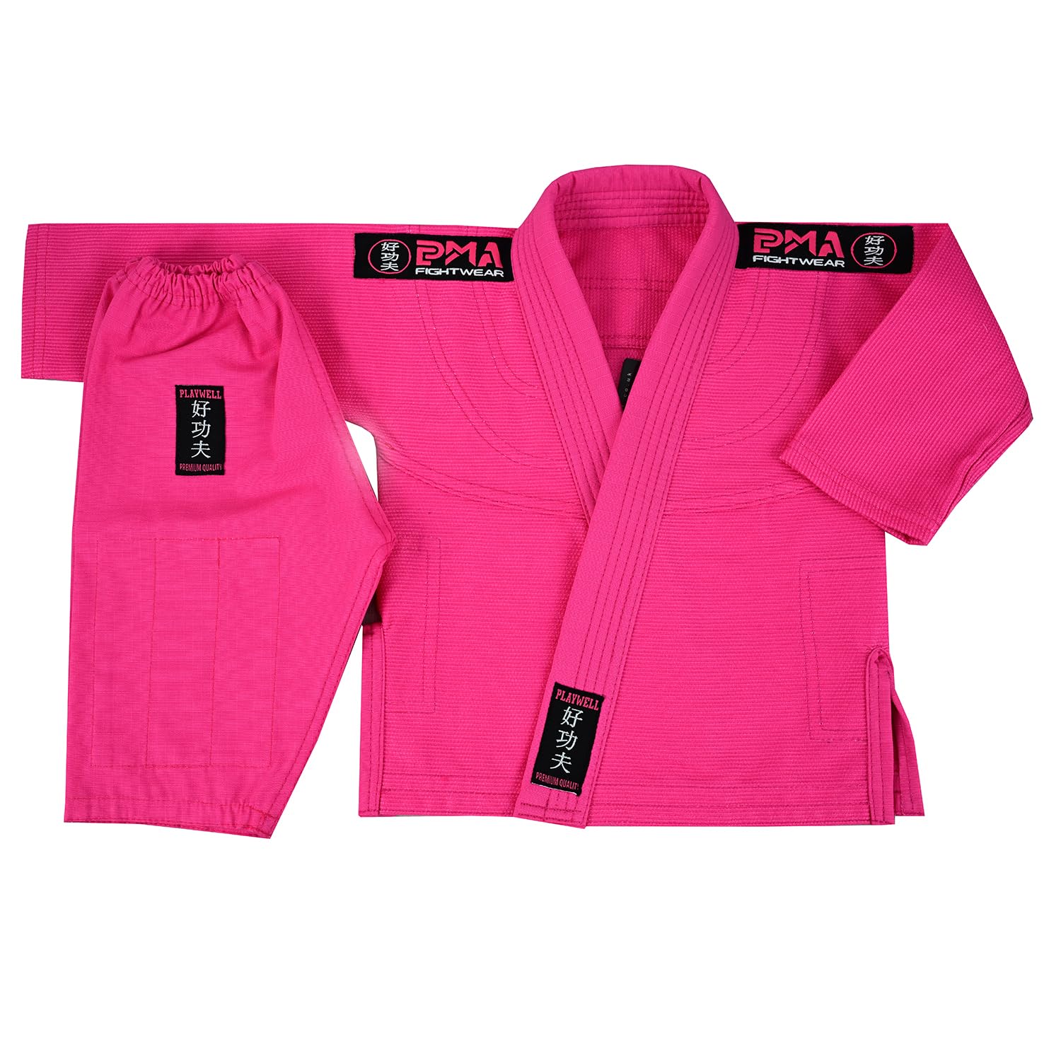 Playwell Martial Arts Gifts - Baby Infant BJJ Ju (Jiu) Jitsu Uniform (Suit) - Pink (1-2 Years)