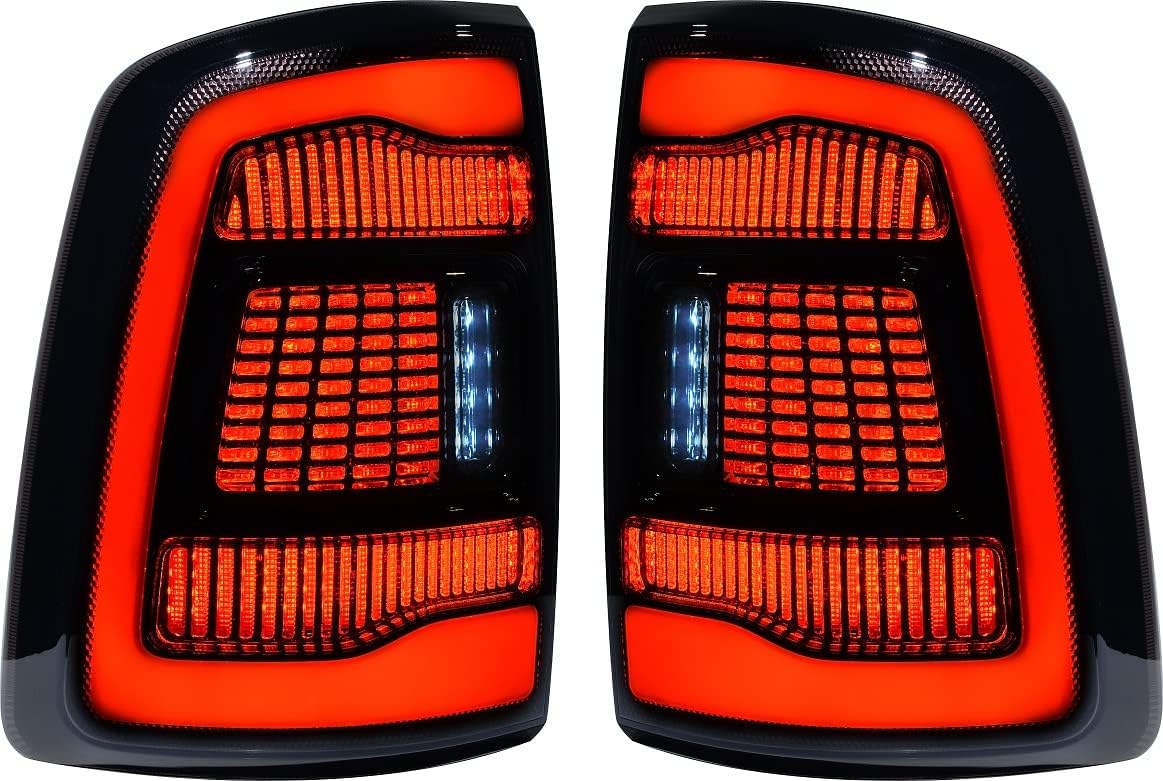 Anzios Pair LED Tail Light Assembly Smoke Lens Brake Running Reverse