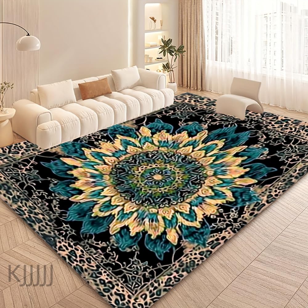 Tapis ethnique haut de gamme à motifs floraux bohème 140x230cm