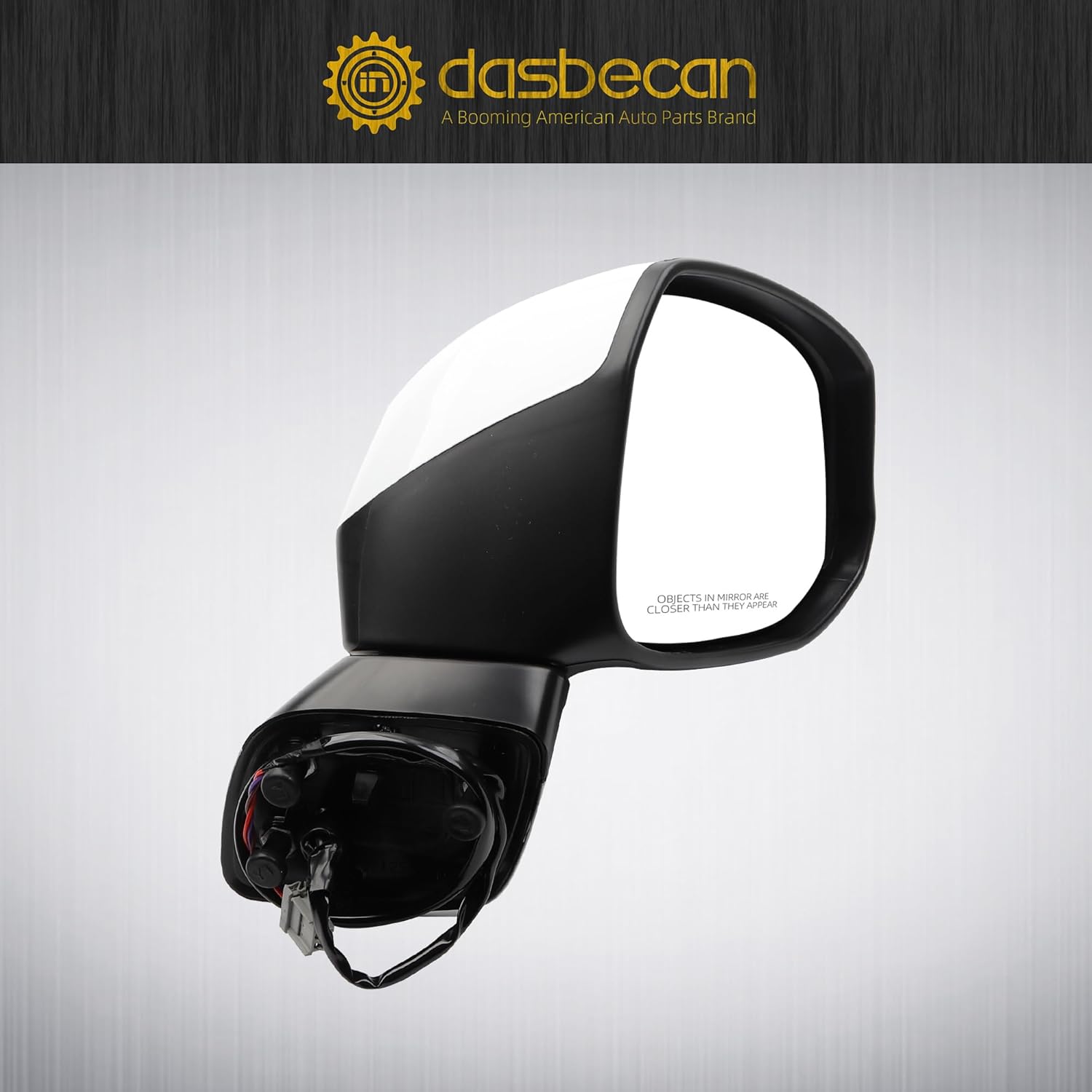 Dasbecan Right Passenger Side White Door Mirror Compatible with 2012-2015 Honda Civic Power Glass Manual Folding Replace# HO1321261,76208TR0A01-PFM,76208TR6C01-PFM,76201TR0A01ZD, 76202TR0A01