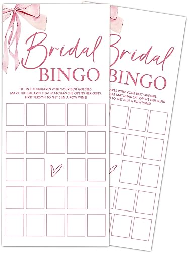 Miniatura 14 de Juegos de boda con lazo rosa, He Said She Said - Juegos de boda para 25 invitados, tarjetas de fiesta de compromiso, suministros de compromiso y