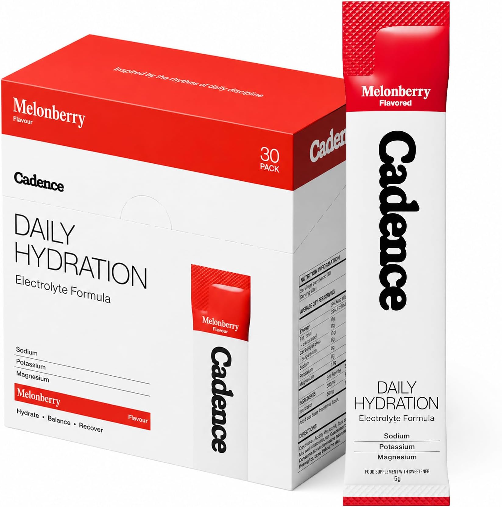 Sachets Core Melonberry - Carton (5g x 30) Science-Backed Hydration | Electrolyte Formula + Caffeine | Vegan, Keto & Paleo Friendly | Sodium, Potassium & Magnesium for Performance & Recovery