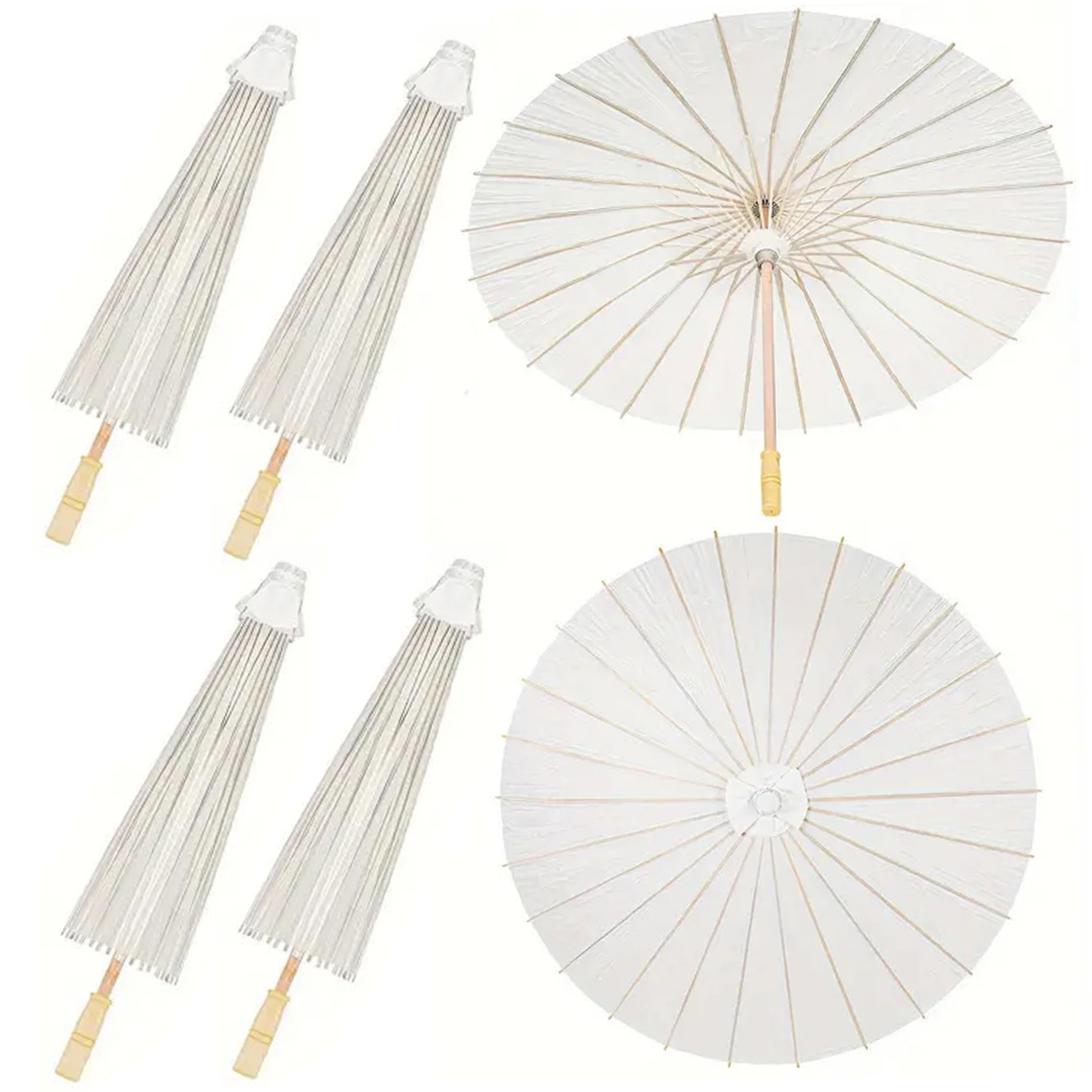 Sonnenschirme für Hochzeiten Papierschirme 6er-Set Sonnenschirme für Hochzeitsgäste Sonnenschutz & dekorative für Hochzeiten Weiß ø84cm/33.07inch
