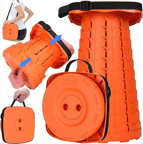 Miniatura 16 de Fishboy Taburete plegable mejorado, capacidad máxima de peso de 400 libras, ligero pero resistente, taburete plegable retráctil telescópico plegable
