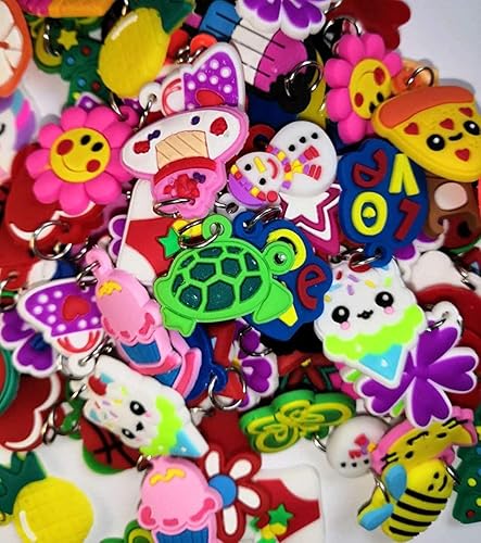 Miniatura 5 de Flydem - Dije de silicona para telar de goma, dijes de pulsera, bandas de goma, colgante de pulsera, (105 unidades), Caucho