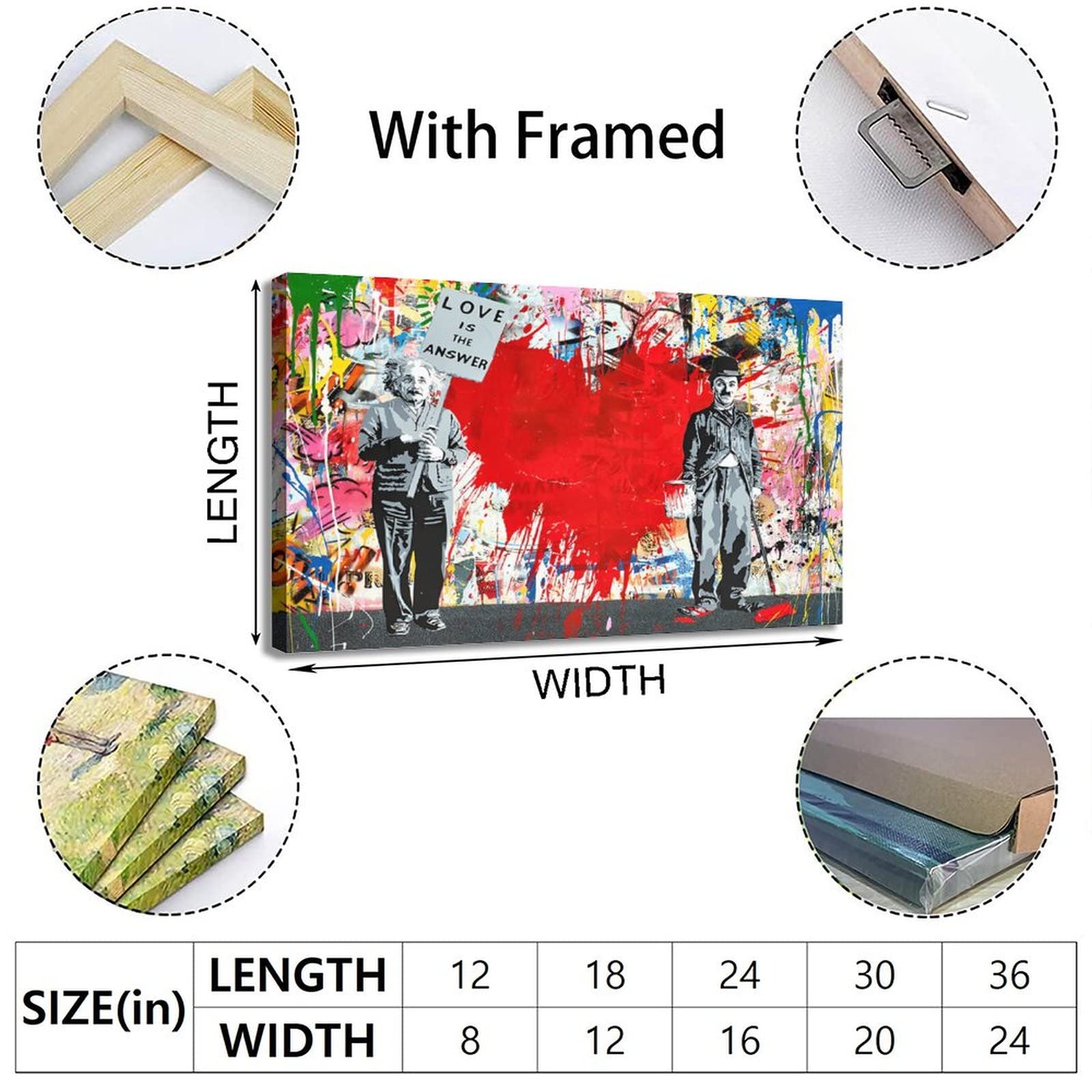 アインシュタイン キャンバス プリント 壁掛け24x24inch 60x60cm アインシュタイン キャンバス プリント 壁掛け24x24inch 60x60cm