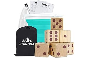 Giant Yahtzee Game: Jumbo Yard Dice for Kids and Adults (Green)