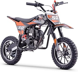 Hoverheart Gas Dirt Bike, 50cc 4-Stroke Gas Powered Kids Off Road Motorcycle (Model-DB4S004) with Off-Road Tire, Suspensions, Disc Brakes, Max Load 165Lbs, Up to 25Mph, NO OIL MIX REQUIRED