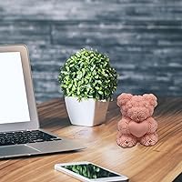 Vista 2 de Naysku Molde de silicona de oso de flores 3D, molde de vela de silicona de oso, moldes de resina de oso de flores de corazón para hacer velas, molde