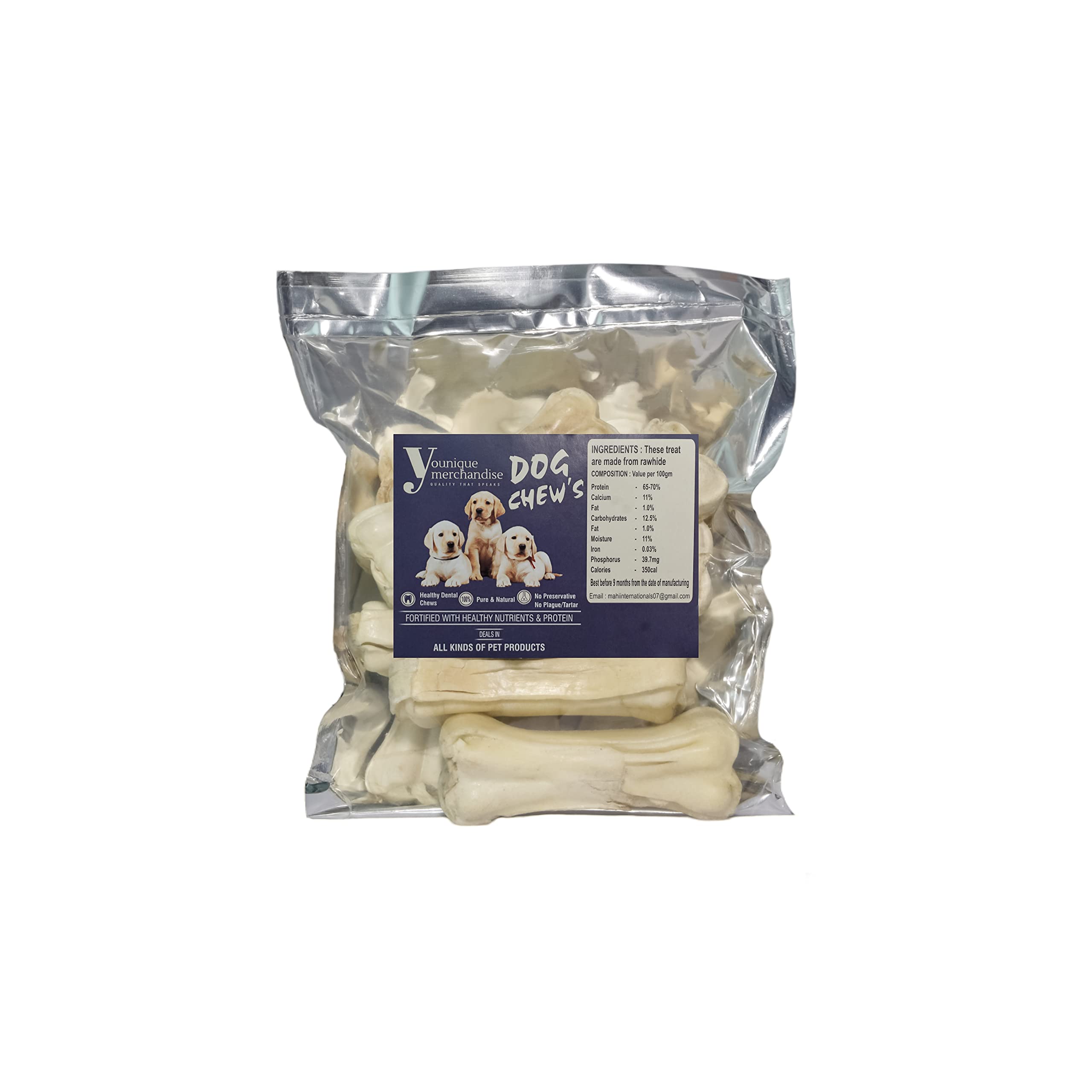 YOUNIQUE MERCHANDISE 4 Inch Rawhide Calcium Pressed Dog Chew Long Lasting Bone for Dogs Makes Teeth and Gums Healthy (Pack of 10) (B0CW5RLNQT) Amazon Price History, Amazon Price Tracker