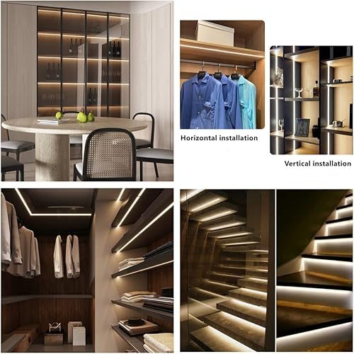 Miniatura 6 de Paquete de 10 canales de aluminio LED en forma de U de 3.3 pies con cubierta negra, tapas de extremo y clips de montaje, perfil de aluminio para