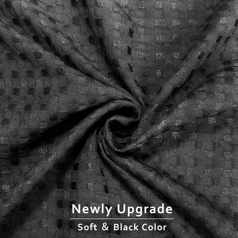 Image of MIYE Pleated Waffle Weave Bed Skirt, Tailored Dust Ruffle 12 Inch Drop Easy Fit, Machine Washable (Black, Queen - 12 inch Drop)