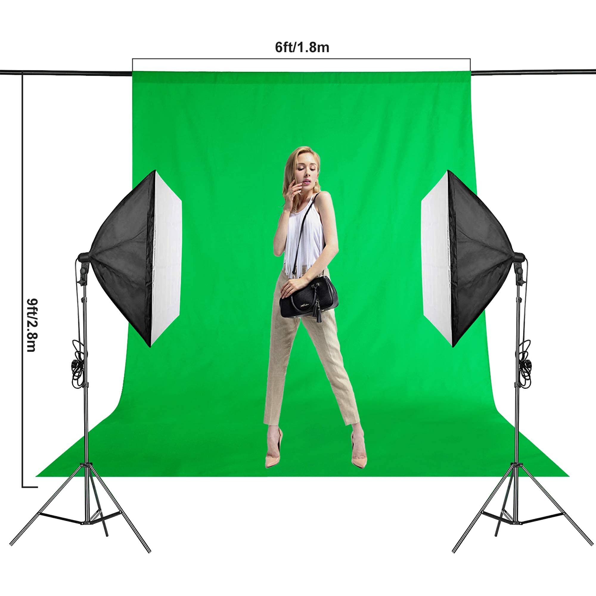 EMART 1.8x2.8M/6x9ft Green Screen Background Photography Backdrop Green