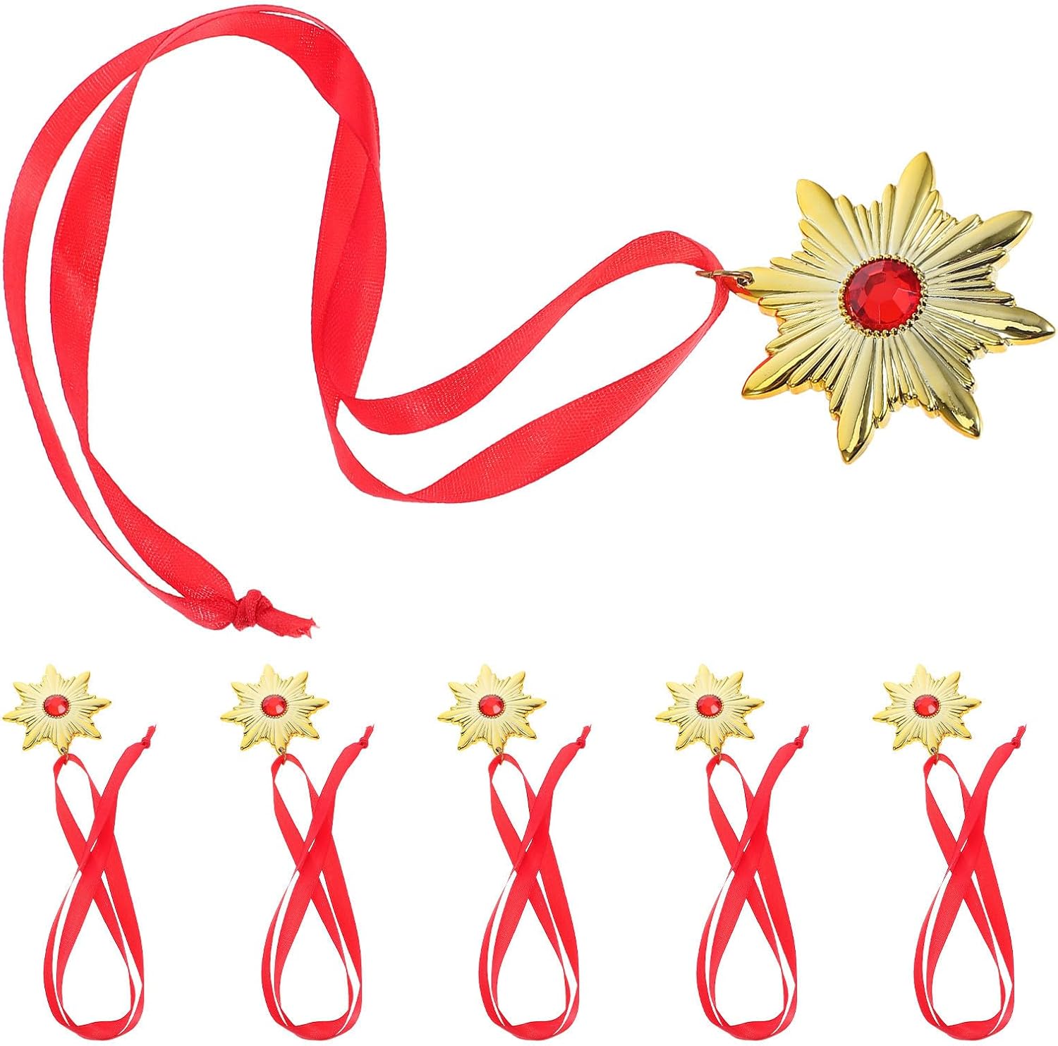6pcs Vampire Necklace Choker Halloween Plastic Lanyard Medal Charms