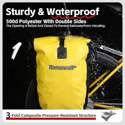 Miniatura 3 de Rhinowalk Bolsa de bicicleta impermeable para bicicleta de carga para bicicleta de carga bolsa de sillín bolsa de hombro portátil alforja bolsa de