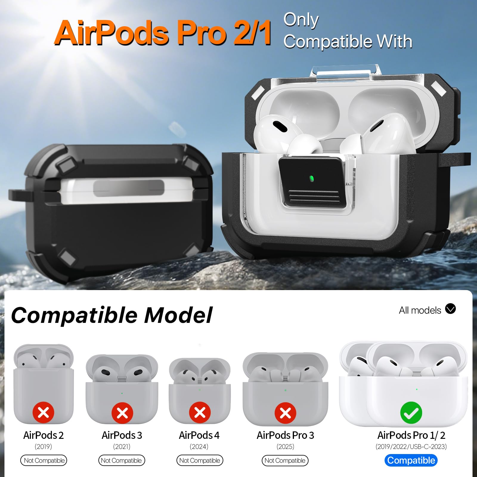 Amazon | R-fun AirPods Pro 第2世代用 保護ケース、Magsafe対応