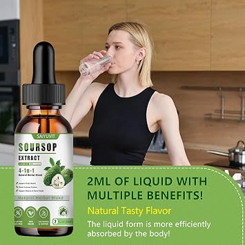 Soursop Bitters Liquid, Immune Boost, Relaxation, Liver and Sleep Aid,Soursop Bitters Liquid, Herbal Goodness, Sugar Free, Natural Flavor, 2 Fl Oz