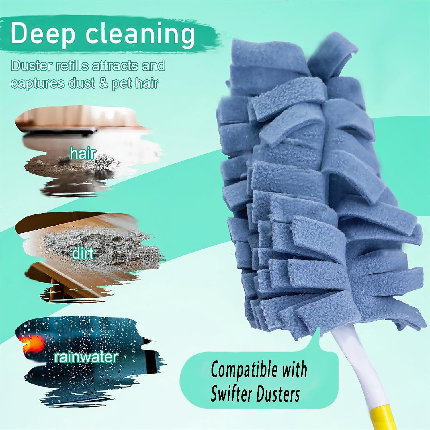 6 Layer Fleece Duster Refills for Swiffer Hand Duster, Zero Waste,
