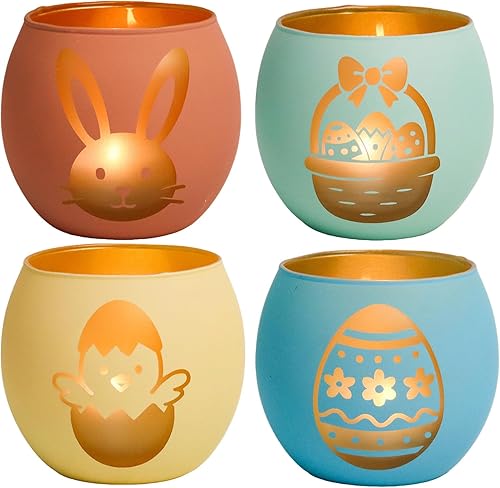 Miniatura 11 de Juego de 4 portavelas de Navidad de copo de nieve, portavelas de vidrio dorado y blanco para decoración de invierno, centros de mesa de Navidad