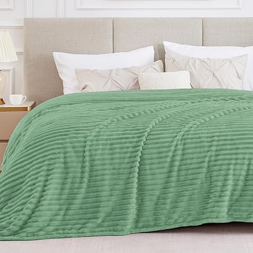 Miniatura 50 de BEDELITE - Manta de vellón para sofá, de 8.85 oz/yd², suave, cálida, esponjosa, decorativa, a rayas, ideal para regalar, para mujeres y hombres