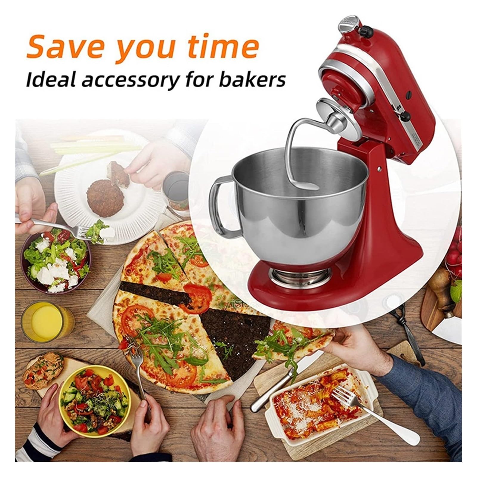Hak do wyrabiania ciasta ze stali nierdzewnej do blendera, kompatybilny z KitchenAid Blender pionowy z głowicą uchylną 4,5–5 kwarta Hak do mieszania ciasta w kształcie litery C, materiał dopuszczony d