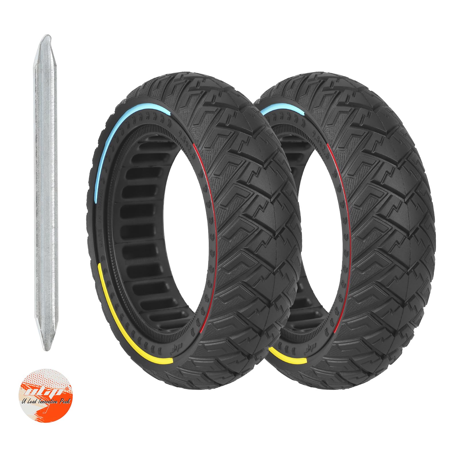 ulip 9,5 x 2,50 Vollgummireifen für Niu KQI3 Max/Pro/Sport Elektroroller 9,5 Zoll Ersatzreifen Ersatzräder für Scooter 2PCS