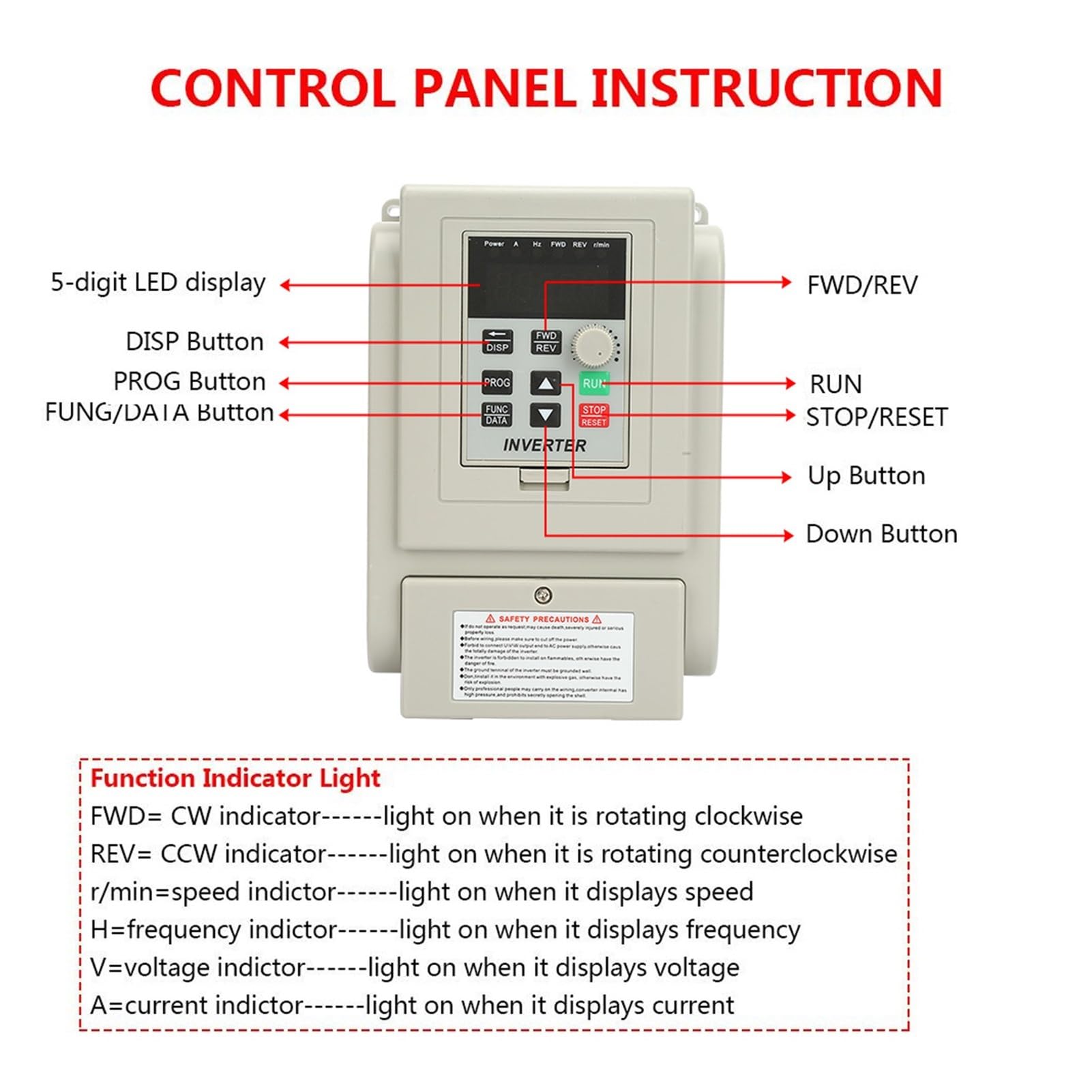 Variatore di Frequenza, AT2-0750X Controllo PWM AC 220 Regolatore di velocità VFD a frequenza variabile for Motore CA monofase da 0,75 kW Prestazioni Stabili