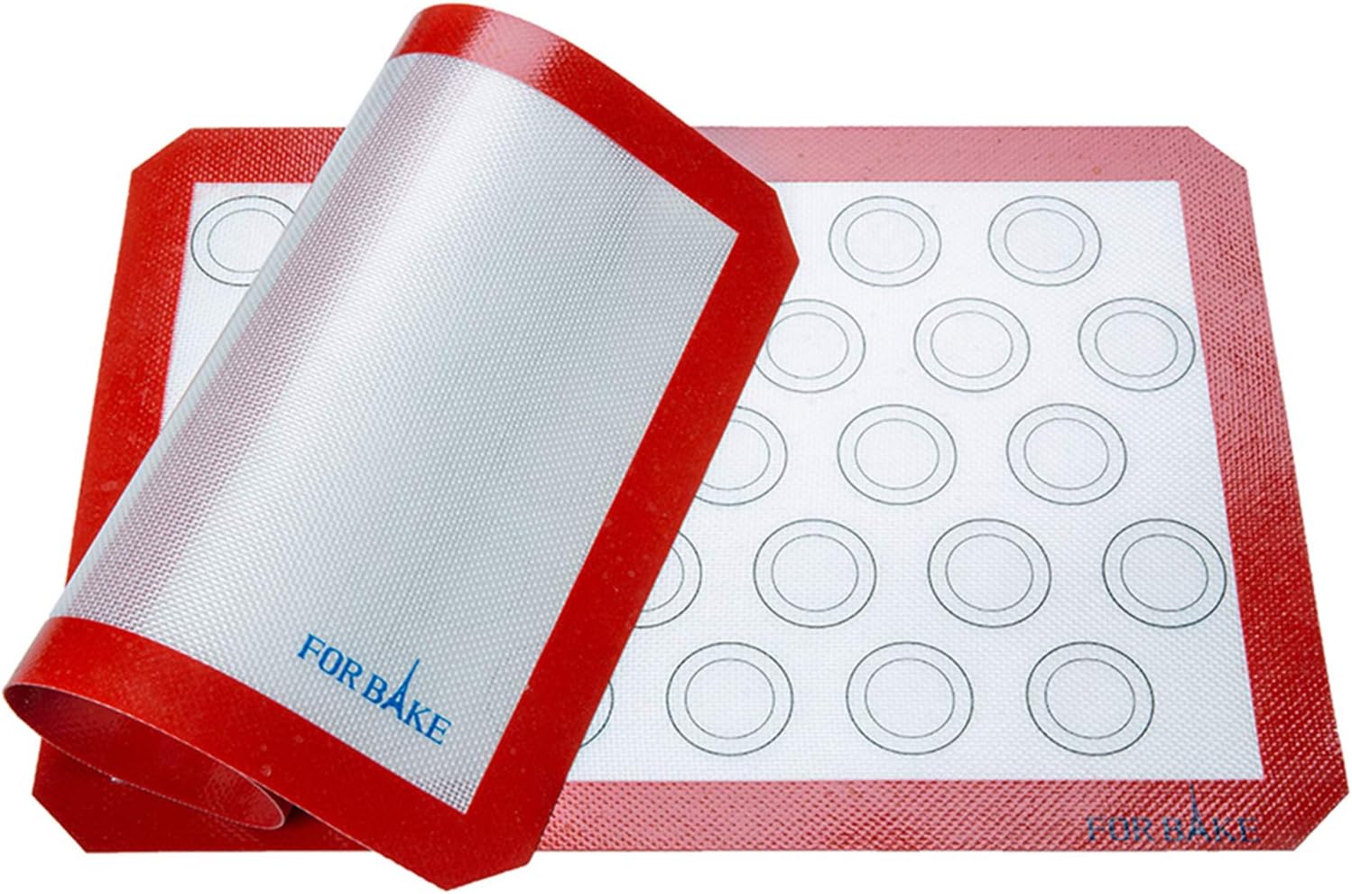 Silicone Baking Mats,Nonstick Macaron Mat,Baking Tray Liner set of 2 Half Sheets 16.5×11.6 inch,Dough Rolling Pastry Cookie Pie Macaroon Mats,FDA Approved with BPA Free Heat Resistant