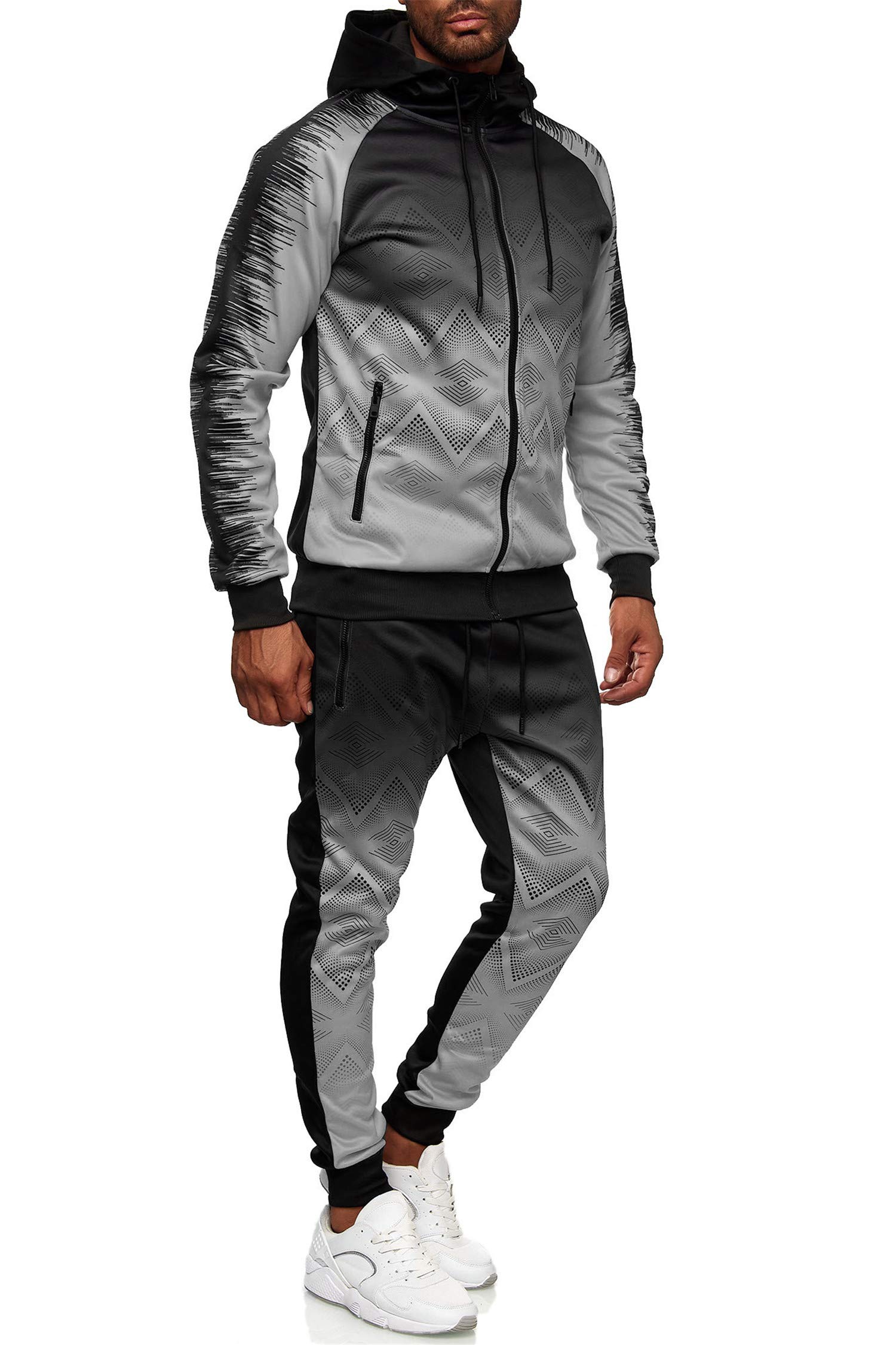 C-IN-C Tuta da jogging da uomo, modello barocco, tuta sportiva per uomo, tuta da corsa, palestra, tempo libero, modello