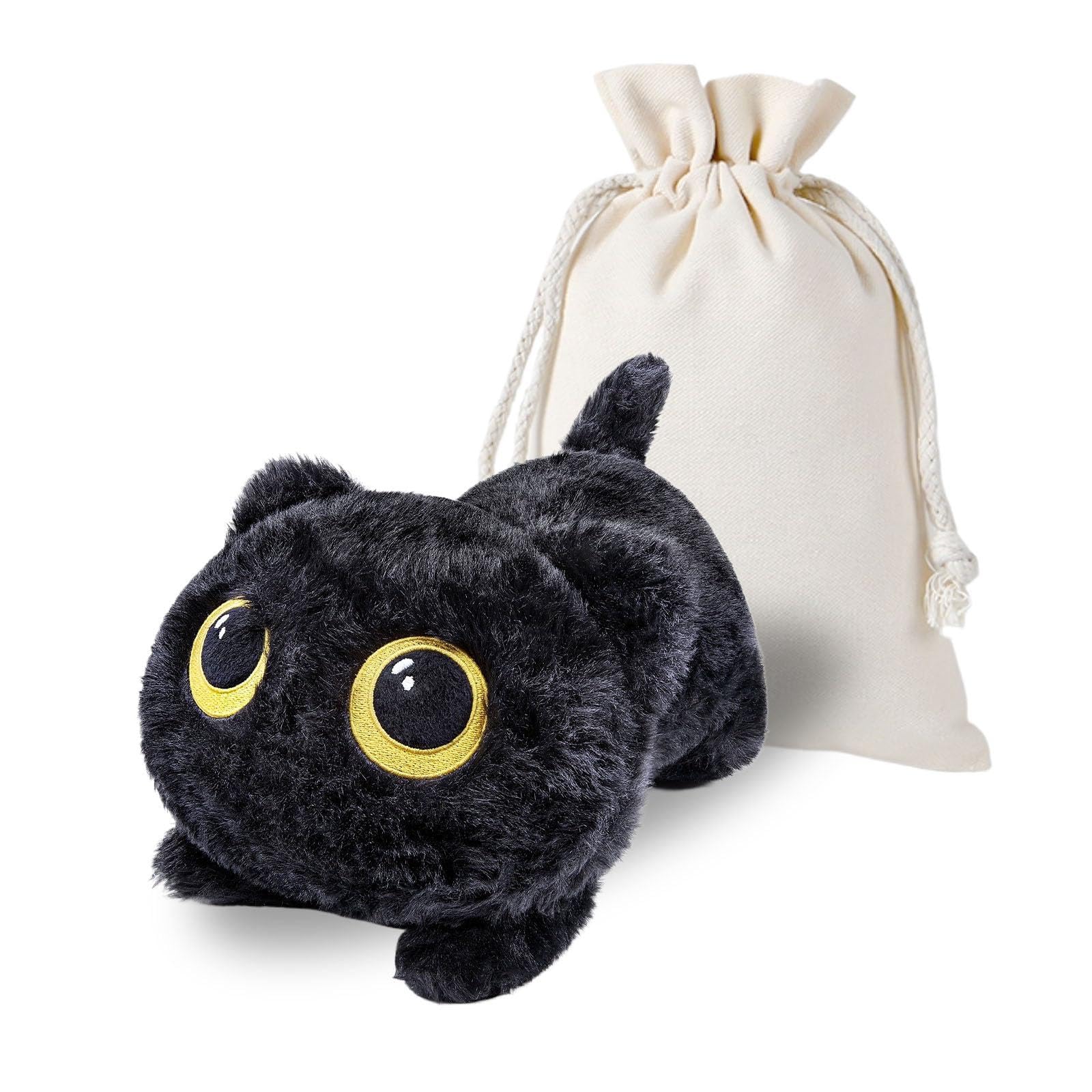 RLOMUTE Black Cat Weighted Plush Toy Microwaveable Cute Super Soft Stuffed Animal Plushies Pillow Weighted for Hugging Warm Hot or Cold Gift for All Ages Kids Teens and Adults 19.6in/50cm 4.4lb — image 1