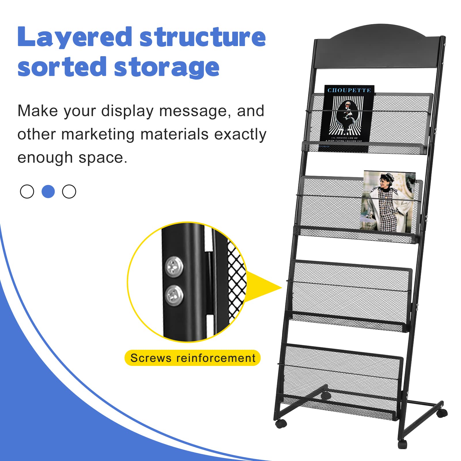 Amazon.com : XIDIHF 18.9''W Floor-Standing Magazine Display Rack