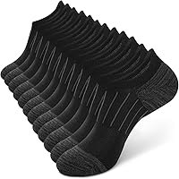 BAMBOOCOOL Men's No Show Socks - Low Cut Ankle Athletic Socks with Non-Slip Grip, Bamboo Cooling Fabric