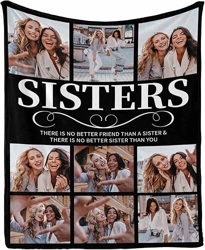 Miniatura 5 de Regalos de cumpleaños para mujeres, manta de amistad personalizada con tus fotos, manta personalizada con mis propias imágenes para hermanas,