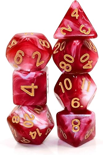 Miniatura 2 de Juego de dados poliédricos HD D&D para mazmorras y dragones RPG juegos de rol MTG Pathfinder mesa Top juegos 7 Dice Set Cherry Cream