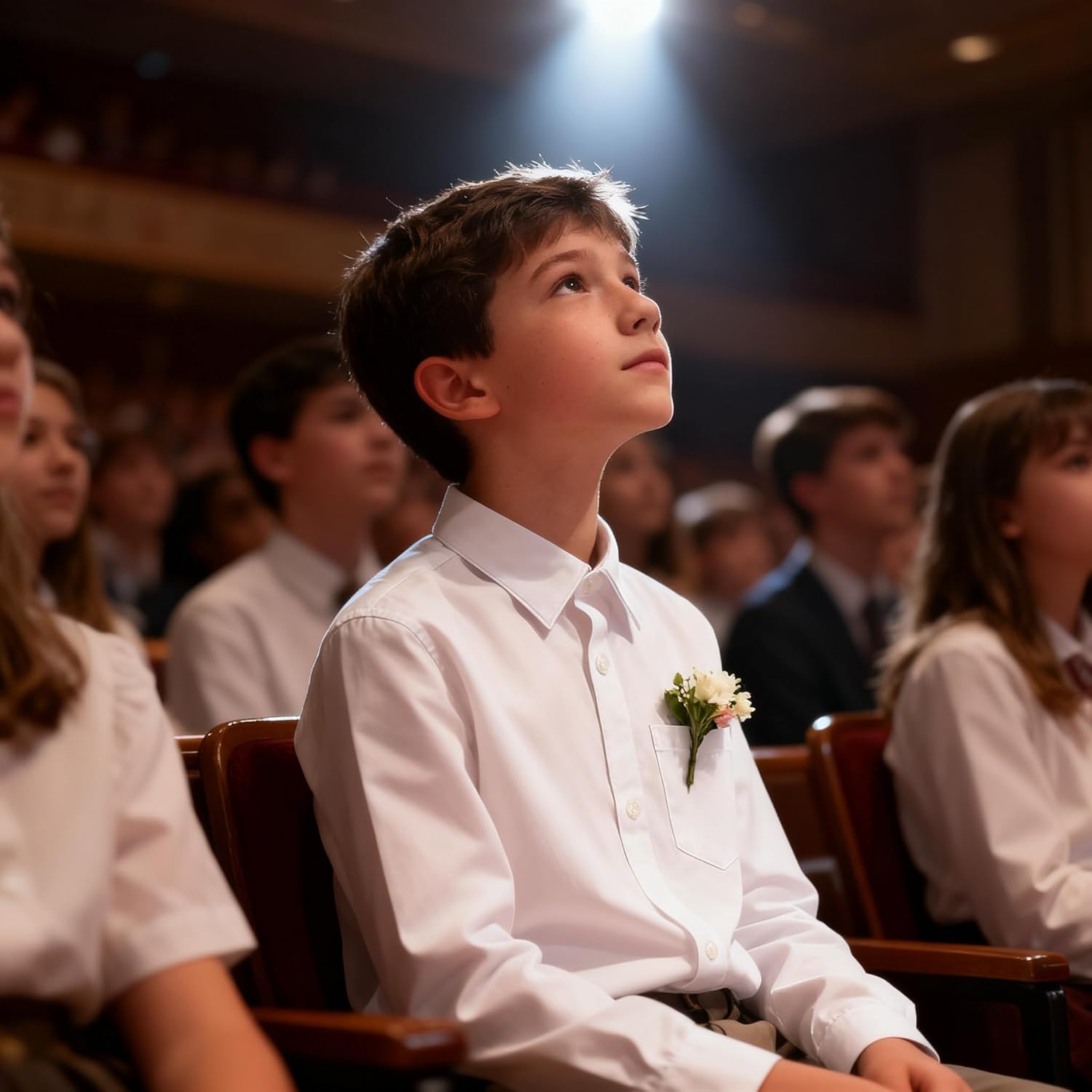 Bienzoe Boys Button Down Shirt: Kids School Uniform Long Sleeve Tops for Concert - Image 2