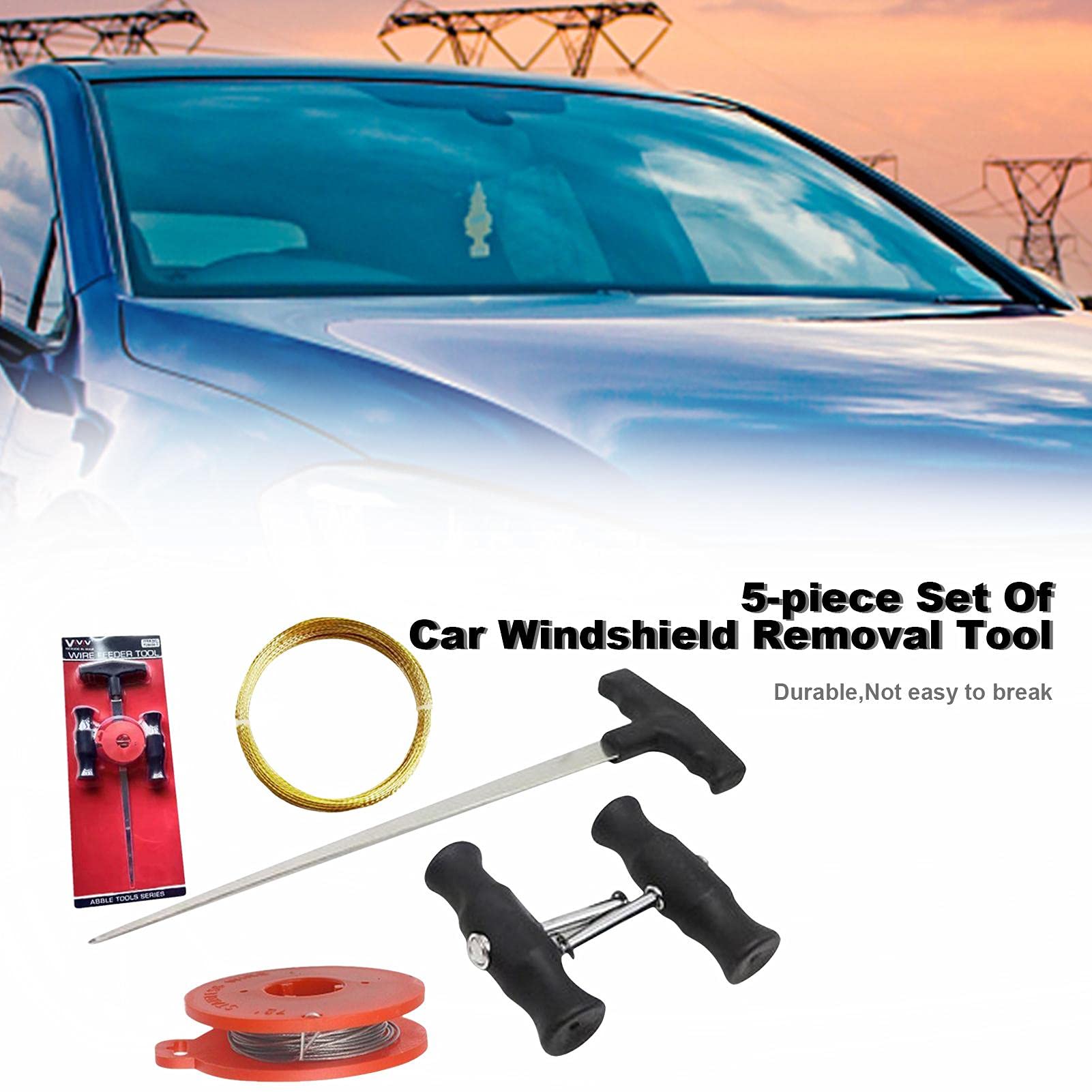 Keptfeet Kit rimozione Parabrezza,5 Strumenti per la rimozione del Parabrezza - Kit di Strumenti per la rimozione del Parabrezza 'Auto, Strumenti per Ritaglio del Parabrezza Automatico