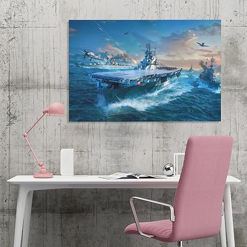 Miniatura 4 de Póster de lienzo de guerra militar de la Segunda Guerra Mundial de batalla naval 17, decoración de dormitorio, paisaje deportivo, oficina,