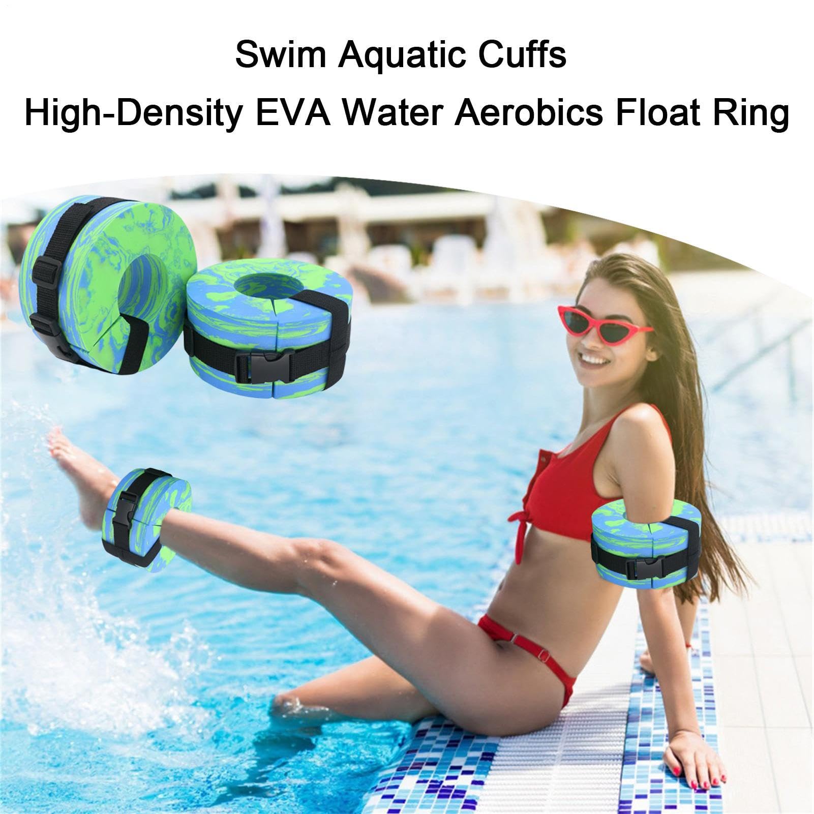 Cavigliera Peso Deau | Bracciali Acquatici in Schiuma EVA | Peso Piscina Regolabili per Caviglie e Braccio – Ideale per Nuoto, Atleti, Principianti E Amanti Di Fit